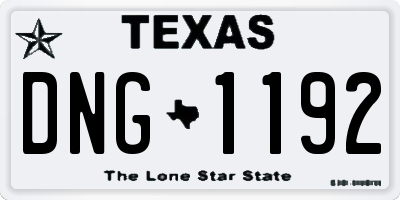 TX license plate DNG1192