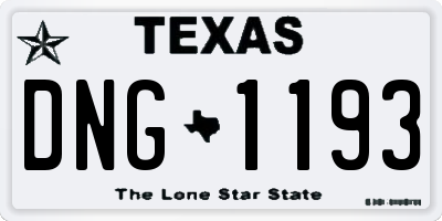 TX license plate DNG1193