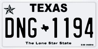 TX license plate DNG1194