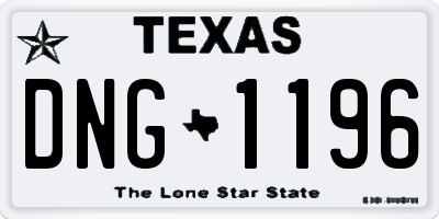 TX license plate DNG1196