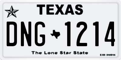TX license plate DNG1214
