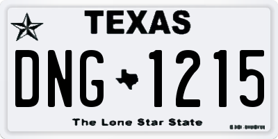 TX license plate DNG1215