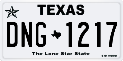 TX license plate DNG1217
