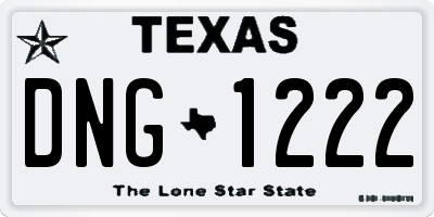 TX license plate DNG1222