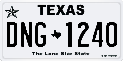 TX license plate DNG1240