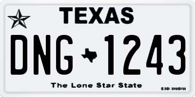 TX license plate DNG1243
