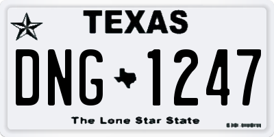 TX license plate DNG1247