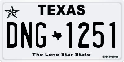 TX license plate DNG1251