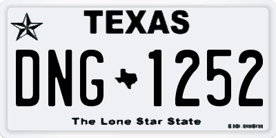TX license plate DNG1252