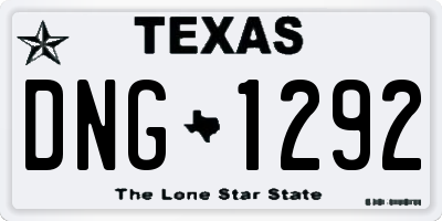 TX license plate DNG1292