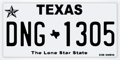 TX license plate DNG1305
