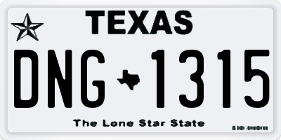 TX license plate DNG1315