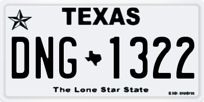 TX license plate DNG1322