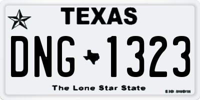 TX license plate DNG1323