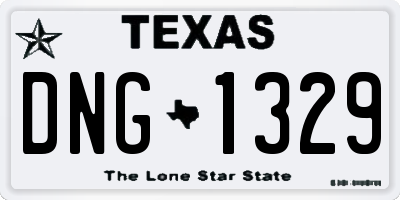 TX license plate DNG1329