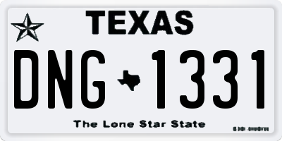 TX license plate DNG1331