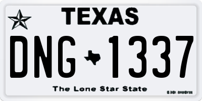 TX license plate DNG1337