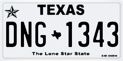 TX license plate DNG1343