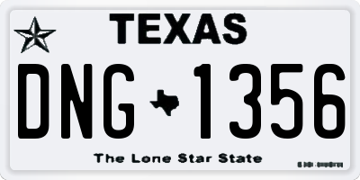 TX license plate DNG1356