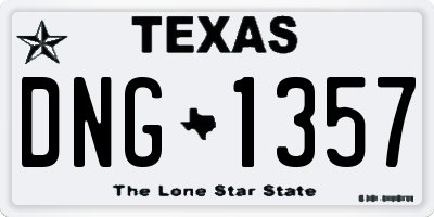 TX license plate DNG1357