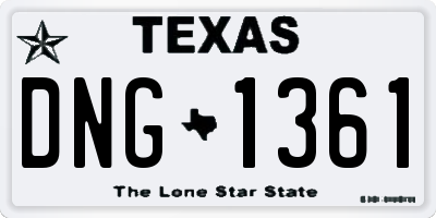TX license plate DNG1361