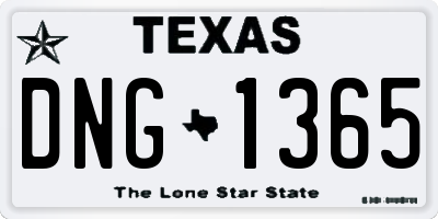 TX license plate DNG1365