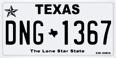 TX license plate DNG1367
