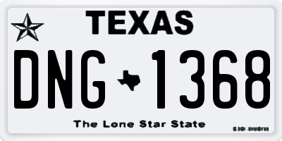 TX license plate DNG1368