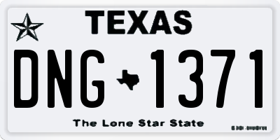 TX license plate DNG1371