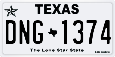 TX license plate DNG1374