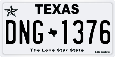 TX license plate DNG1376