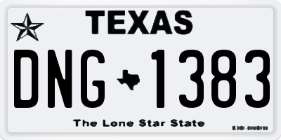 TX license plate DNG1383