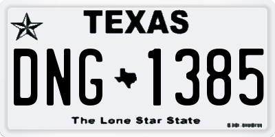 TX license plate DNG1385