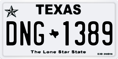 TX license plate DNG1389