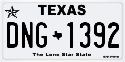TX license plate DNG1392