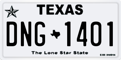TX license plate DNG1401