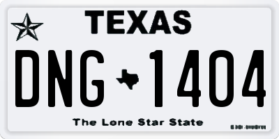 TX license plate DNG1404
