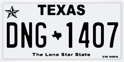 TX license plate DNG1407
