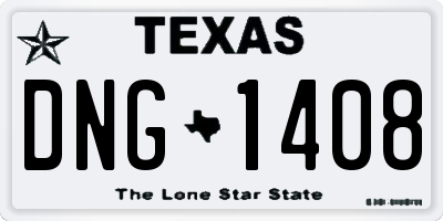 TX license plate DNG1408