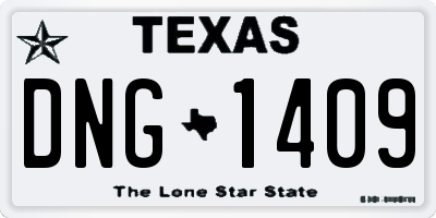TX license plate DNG1409