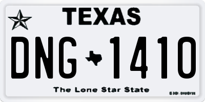 TX license plate DNG1410