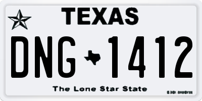 TX license plate DNG1412