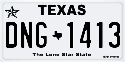 TX license plate DNG1413