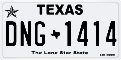 TX license plate DNG1414