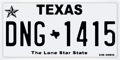 TX license plate DNG1415