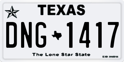 TX license plate DNG1417