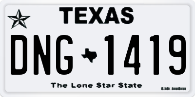TX license plate DNG1419