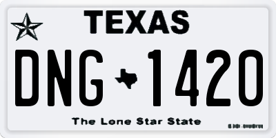 TX license plate DNG1420