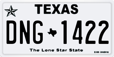 TX license plate DNG1422