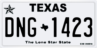 TX license plate DNG1423